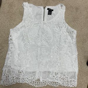 White lace crop top